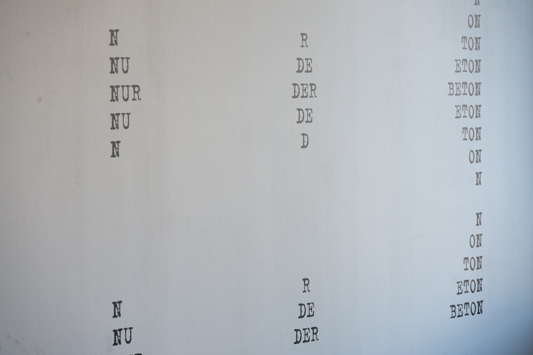 Columns of text printed on a white surface