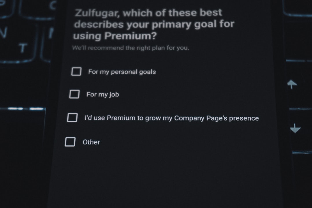Survey asking about premium subscription goals