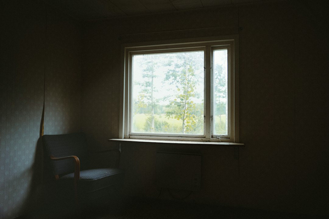 a chair and a window