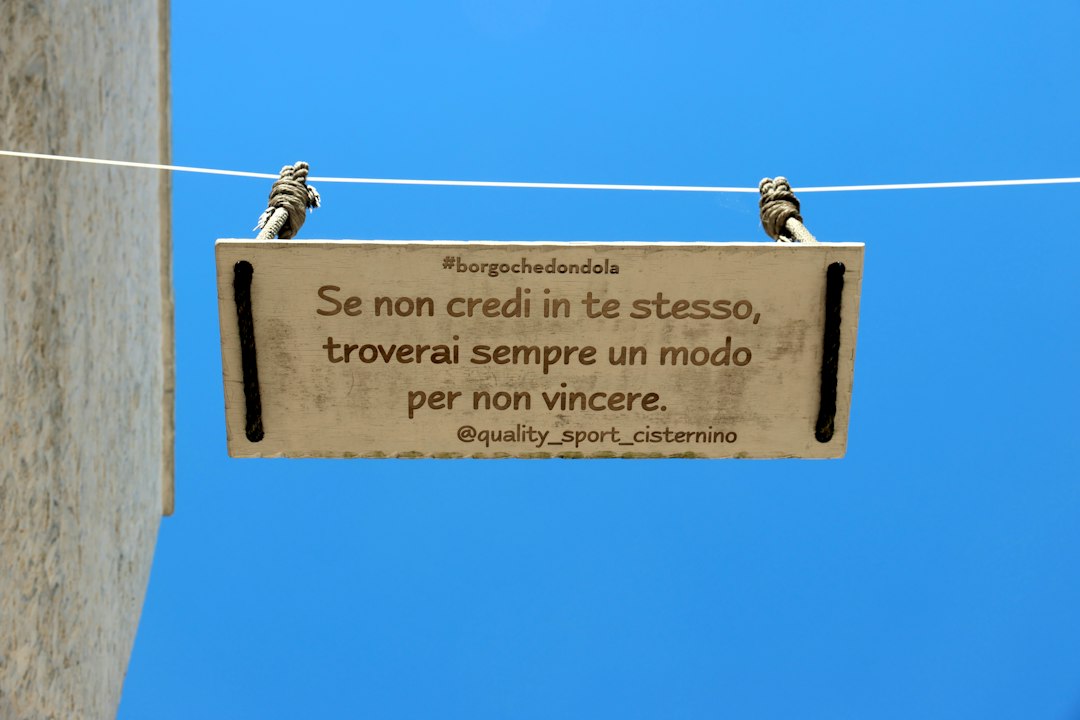 Sign with inspirational quote about self-belief