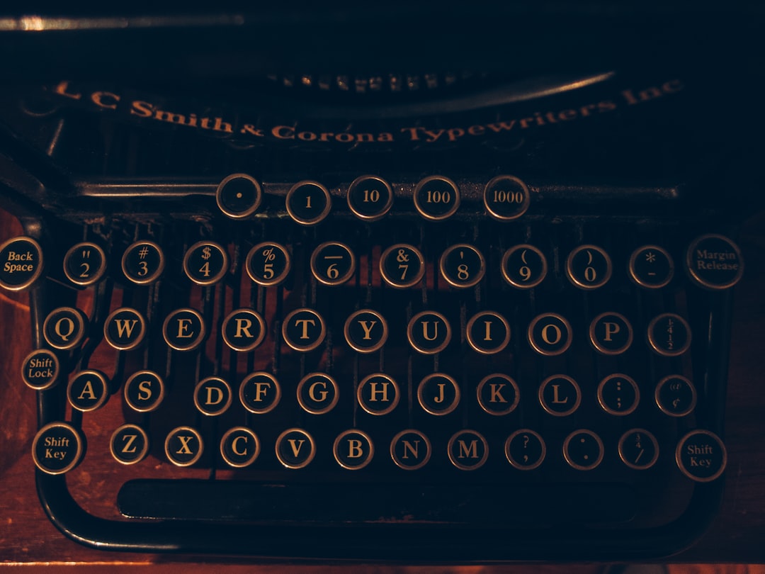 black and brown typewriter